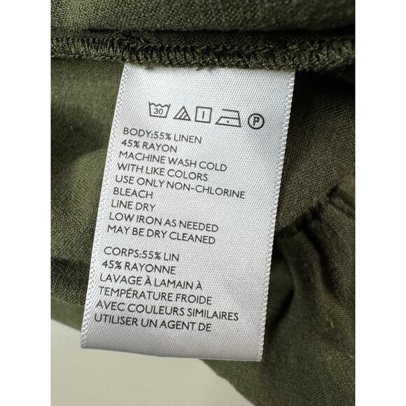 URBAN OUTFITTERS Wide Leg Linen Jumpsuit S Olive Green Tie Back Vest Fit Boho - Picture 15 of 16